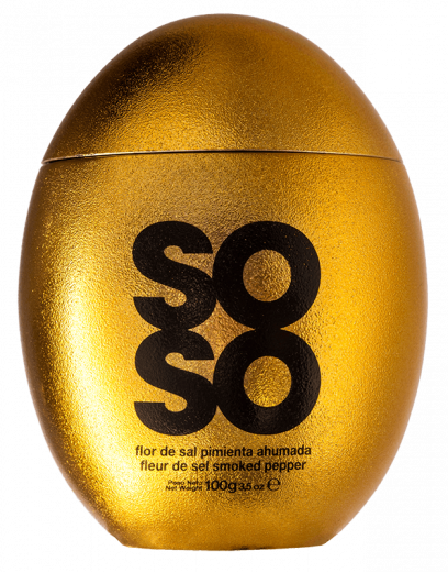 SOSO EGG NEW EGG Flor de Sal gerucherter, schwarzer Pfeffer 100 g -solange Vorrat reicht!