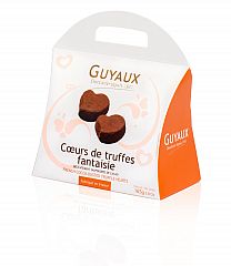 GUYAUX Schokoladentrffel in Herzform, 165 g Geschenkpackung