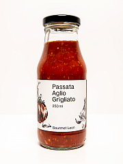 Gourmet Leon Passata Aglio Grigliato 250 ml., MHD 8/24, solange Vorrat reicht!